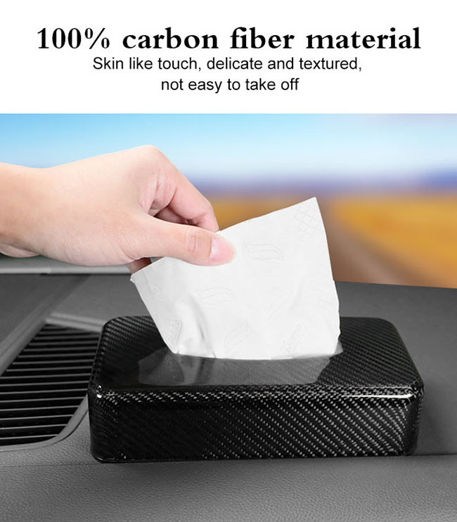 Antioxidant 21*12*5.6cm Glossy Carbon Fiber Tissue Box