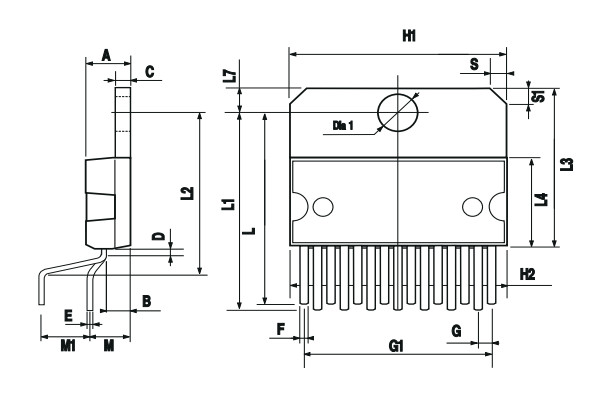 TDA7297 STMicroelectronics Audio Amplifier IC 15 Multiwatt Through Hole Mount