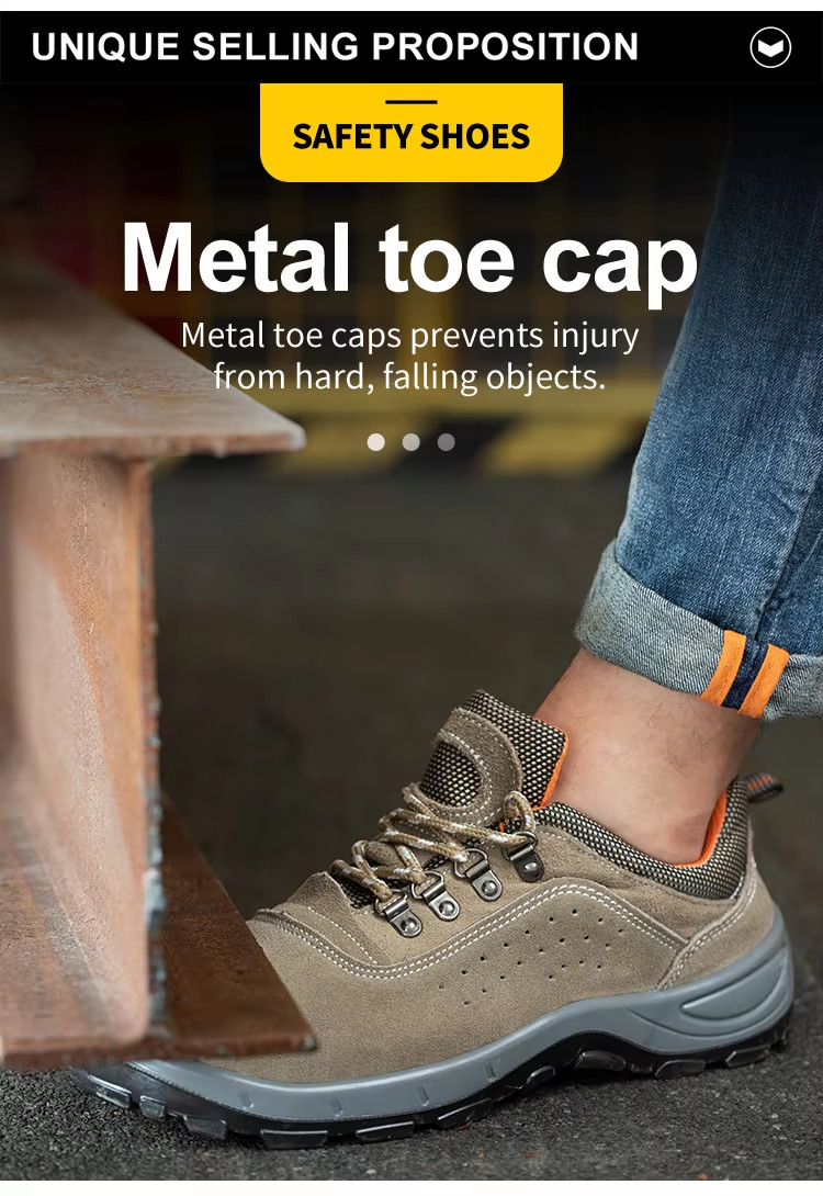 Yellow Lightweight Comfortable Safety Shoes / Comfortable Work Shoes Men with PU/PU Sole