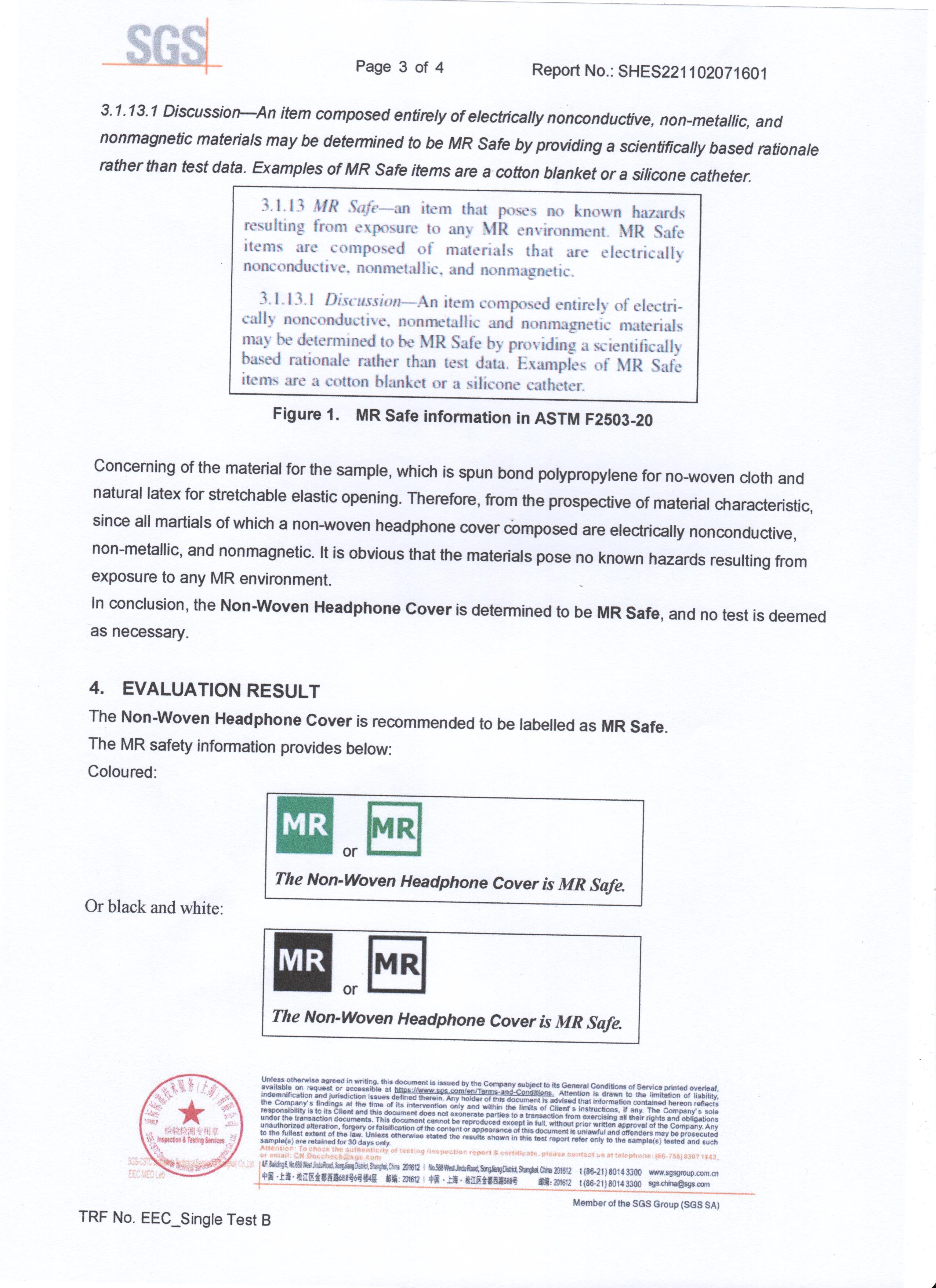 MRI CT PET Sanitary Headset Covers MR Safety Test Disposable Headset Covers