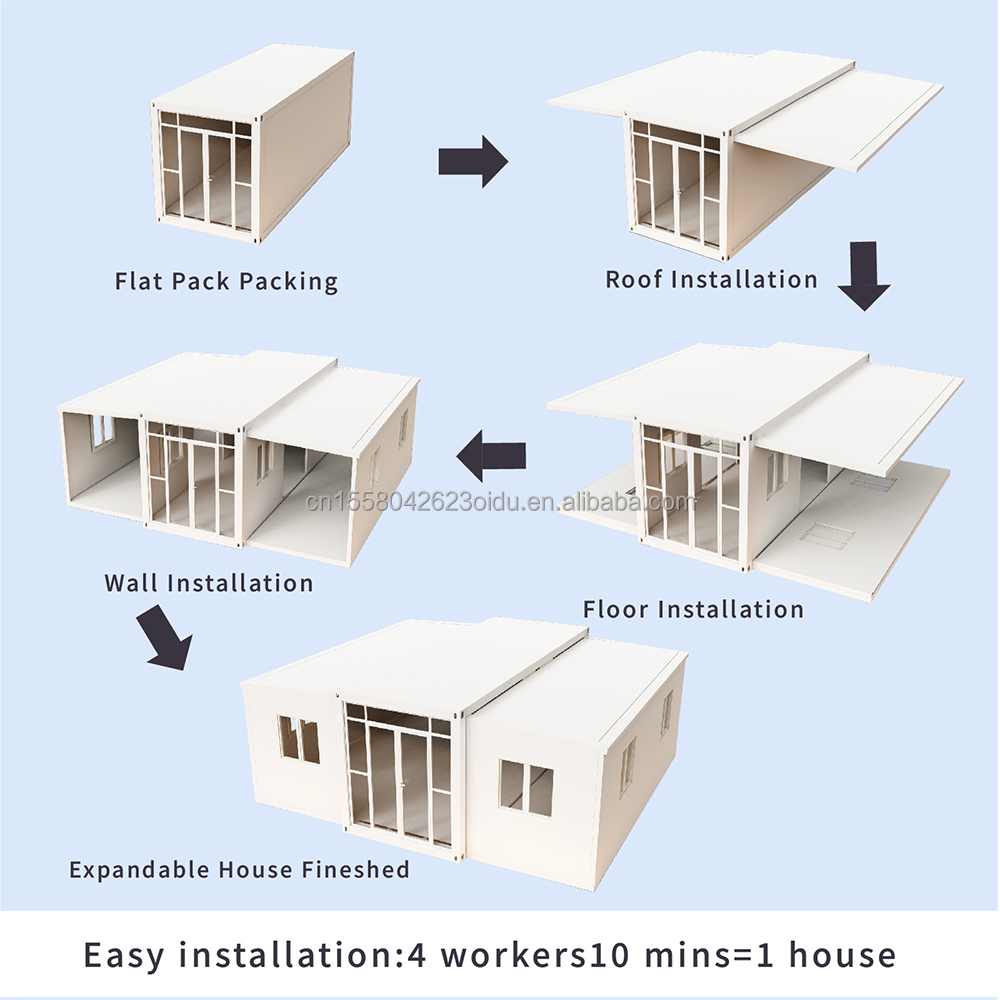 Modern 40Ft 20Ft Prefab Granny Flat Quick Build 1 2 3 Bedroom Expandable Mobile Container Home Prefabricated Shipping Portable