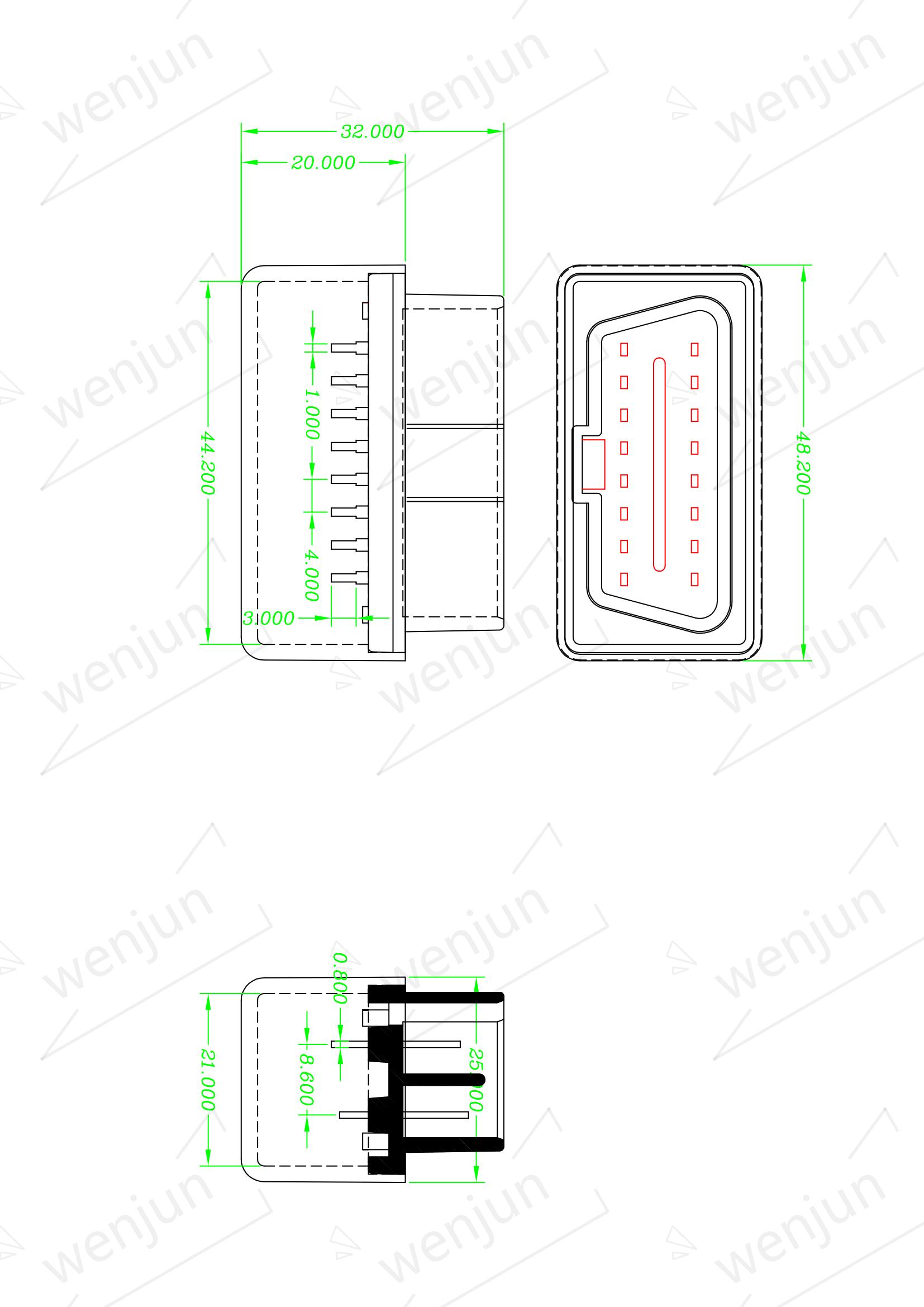 Multicolor Male OBD2 Cable Adapter , Automotive OBD II Port Adapter Housing