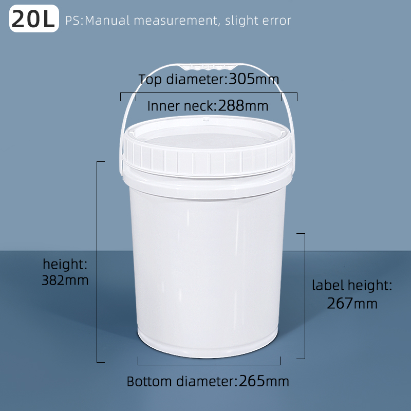 20L Plastic Bucket With Screw Lid For Veterinary Medicine House Industry as the photo