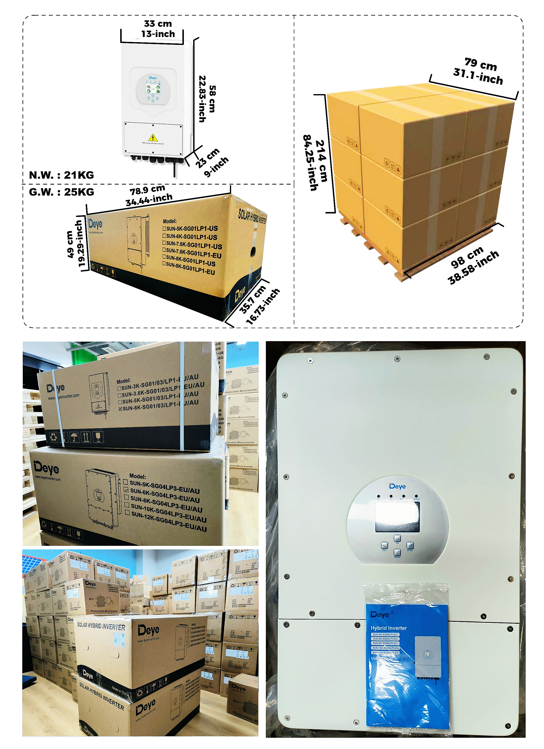 Deye Sun 6K Low Voltage Hybrid Inverter Wall Mounted IP65