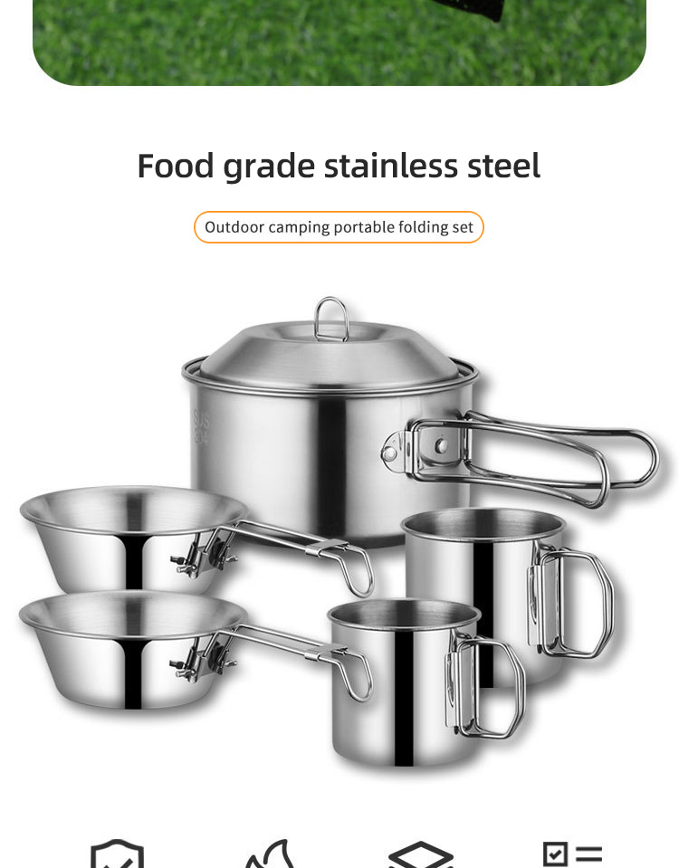 304 Stainless Steel Outdoor Multifunctional Multi Person Camping Picnic Set