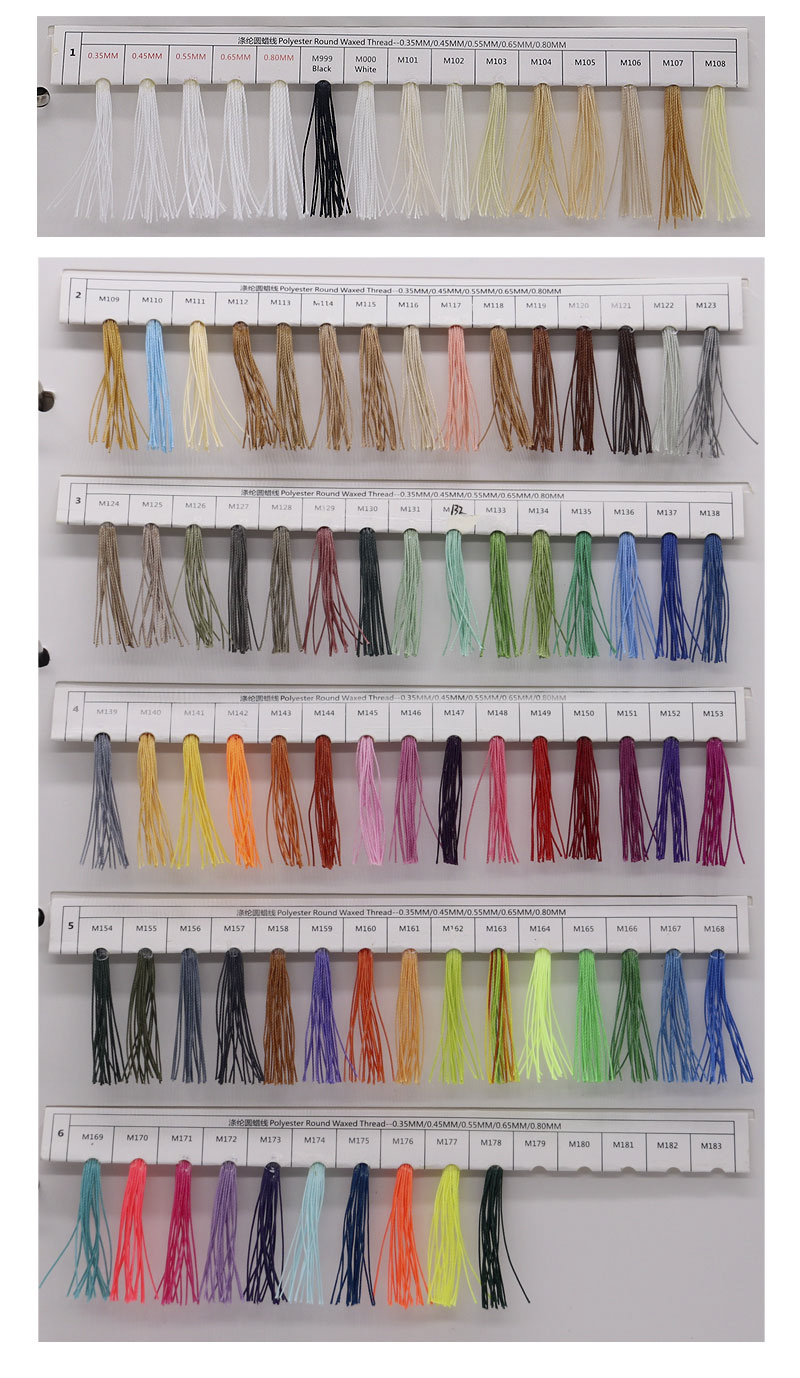 85 Color Pattern Dyed High Strength Bracelet Bangle Wax Thread for Hand-sewn Leather Bags