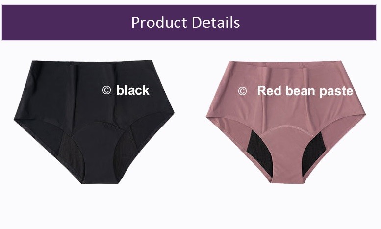 Mid Waist Breathable Period Panties For Teenagers 4 Layers Menstrual Seamless