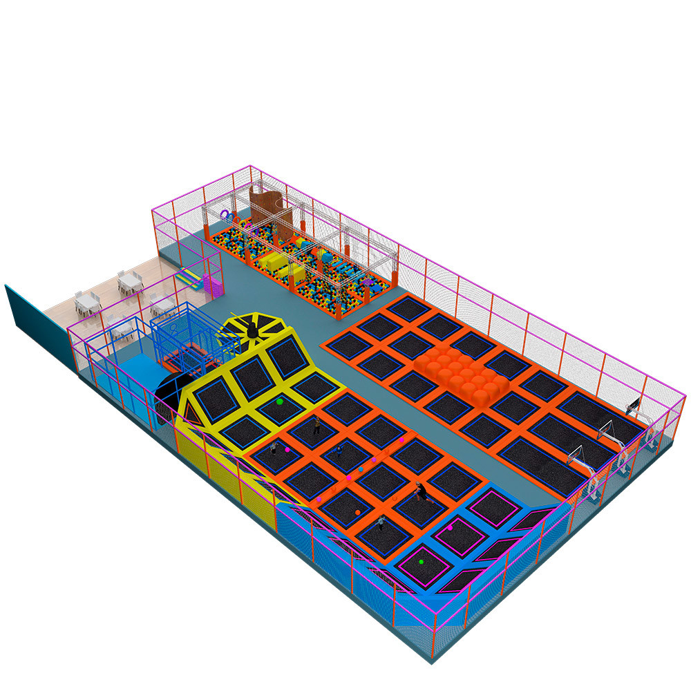 SGS Approved Bounce Indoor Trampoline Park Castle Theme Nylon Material