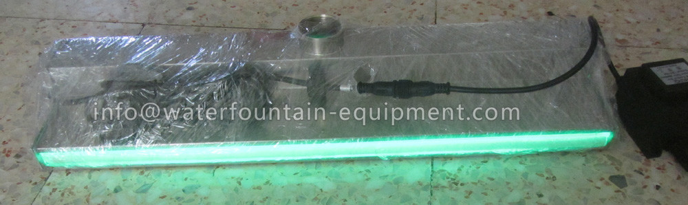 Stainless Steel Waterfall Water Fountain Equipment With DC 12V Colorful LED Light