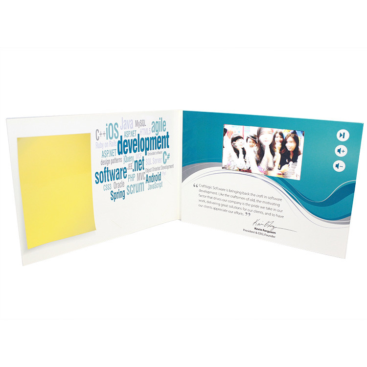 VIF 2018 Promotion Gift Video Greeting Book Card Customimed LCD Video Brochure 7 inch 512M For Business