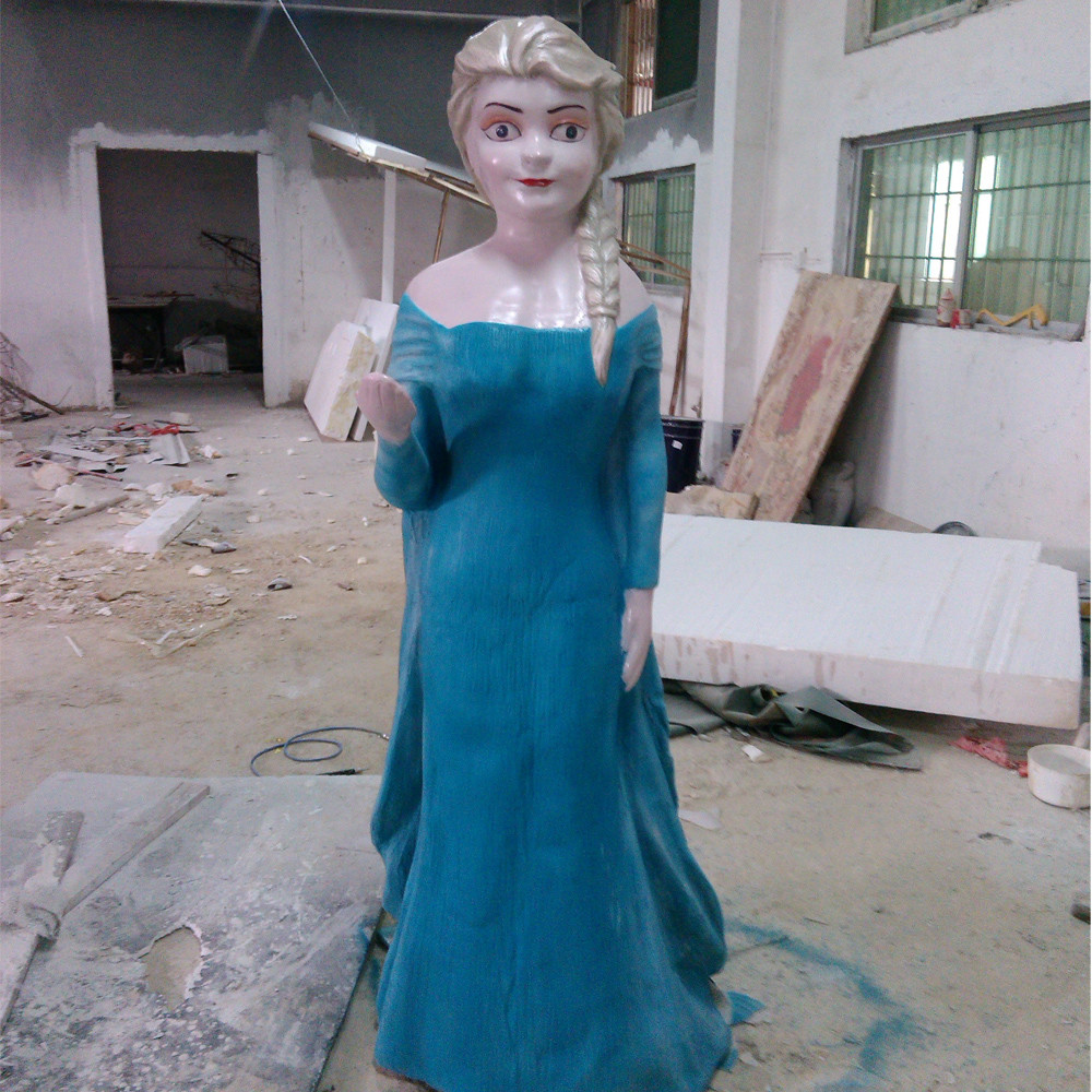 frozen character princess cartoon statue life size fiberglass as decoration in park