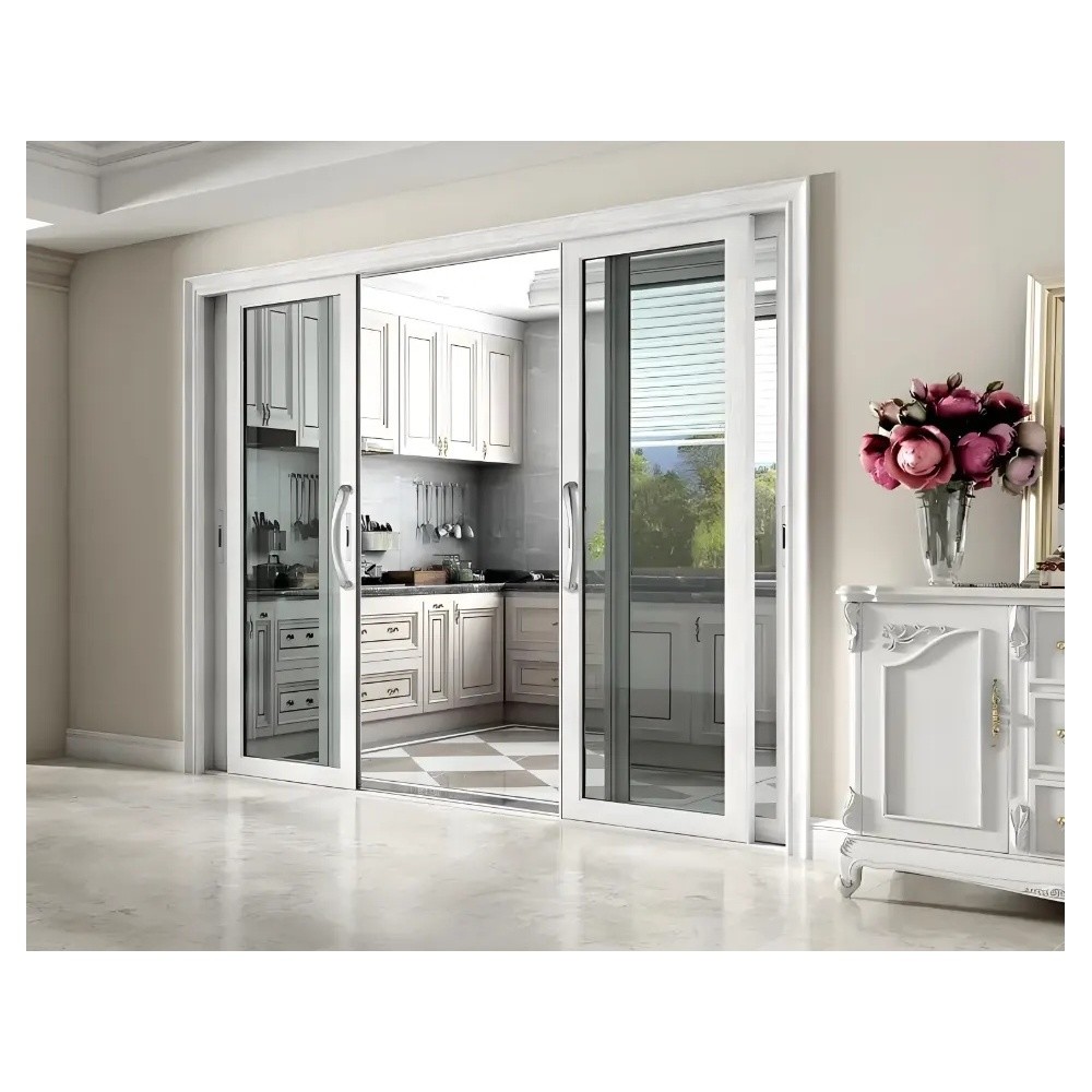 Wholesale House Home PVC Sliding Doors Design UPVC Double Glazed Sliding Doors White Windows