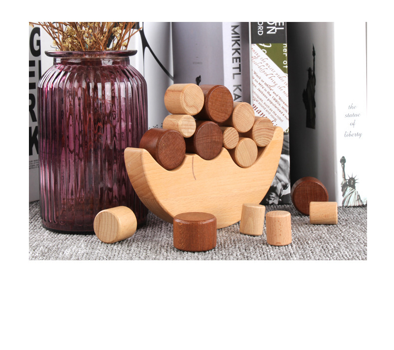 Montessori Moon Small Wooden Building Blocks Target Beech Balance