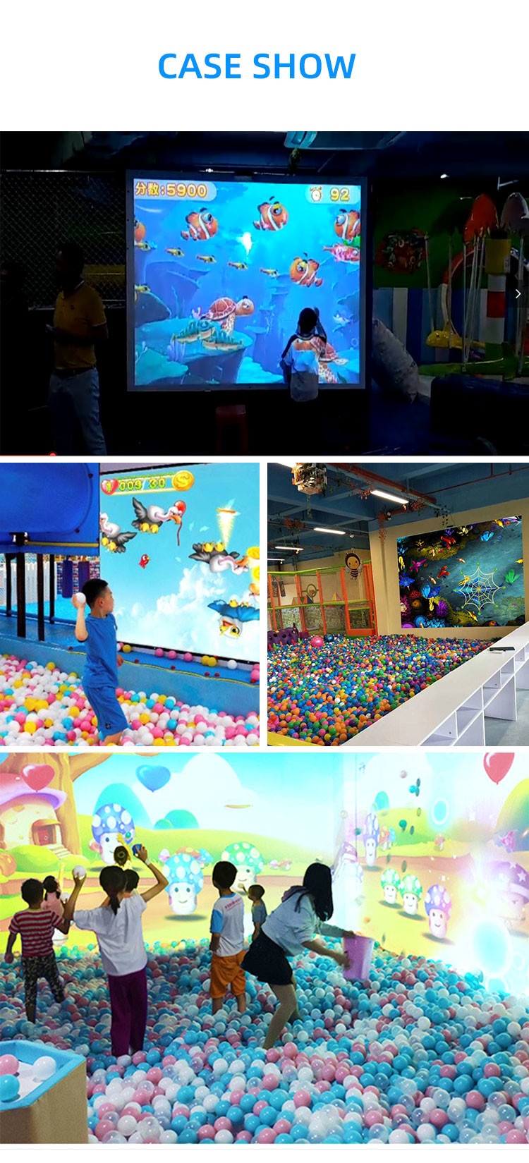 Kids Indoor Playground Park 3D Interactive Ball Game Big Floor Wall Projection Games
