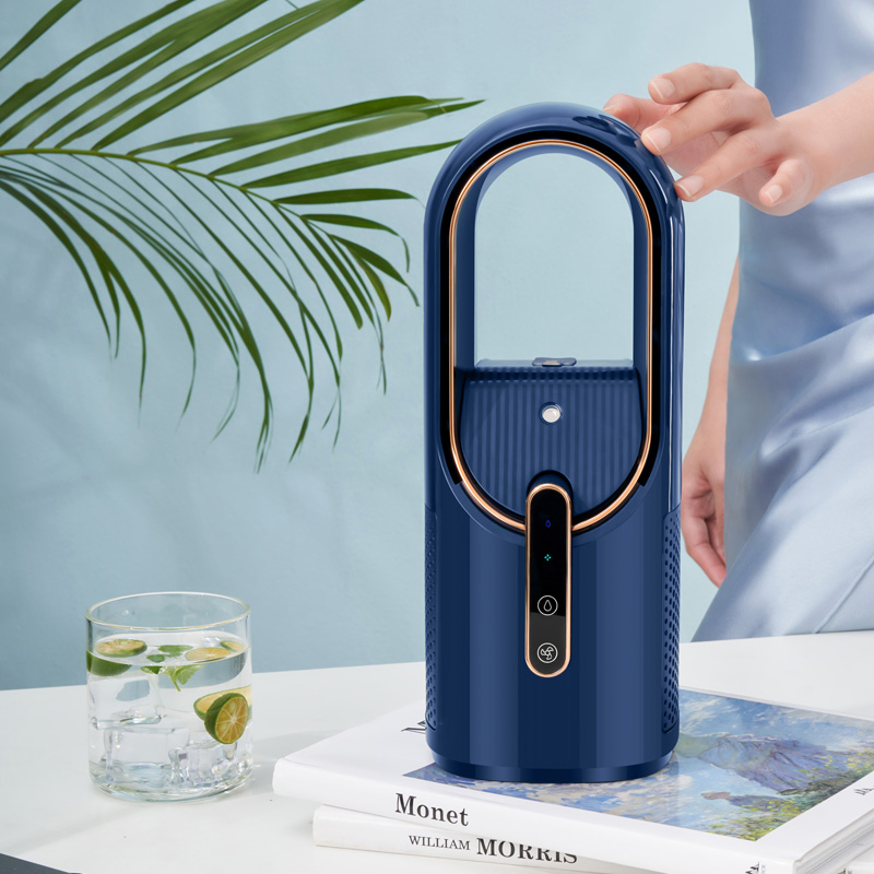 Wholesale Leafless Electric Mist Fan 2200mAh Large Battery Well Design Cold Mist Humidifier Portable Safety Mist Fan Humidifier