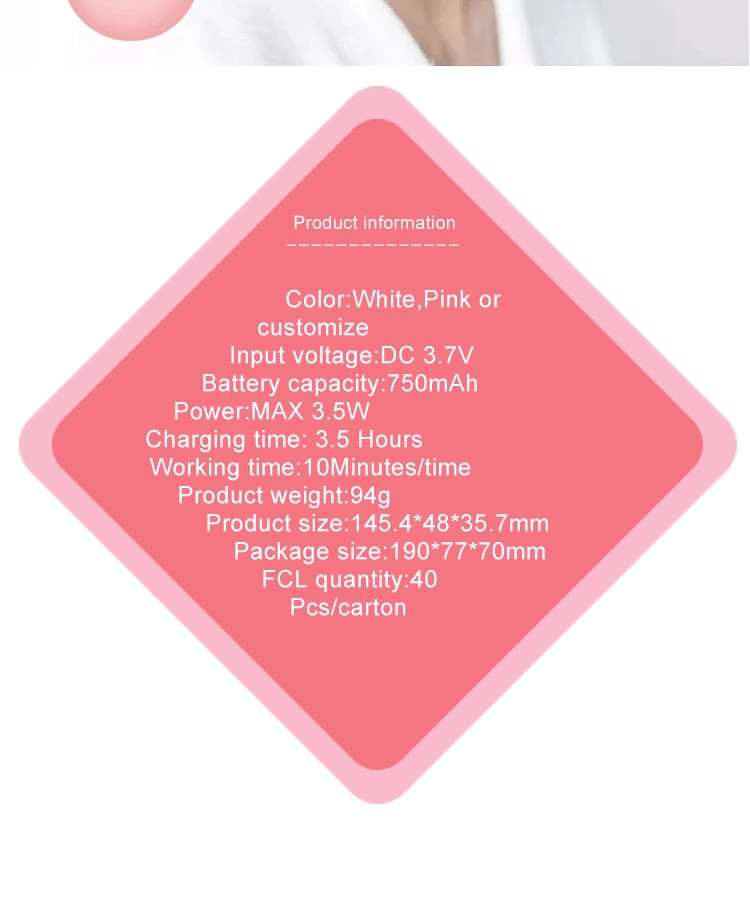 CE White Pink Microcurrent 3.5W RF EMS Beauty Instrument