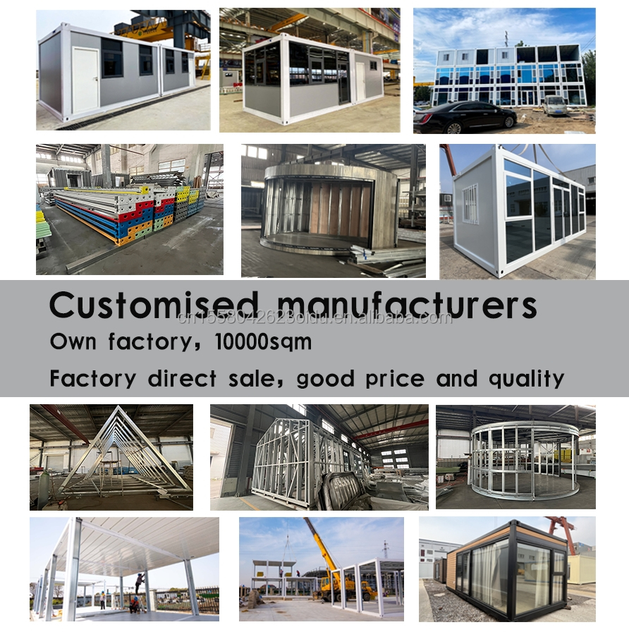 3 Bedrooms and Living Room Tiny Modular Home Transportable Prefabricated House with Steel Structure Frame Welded Container