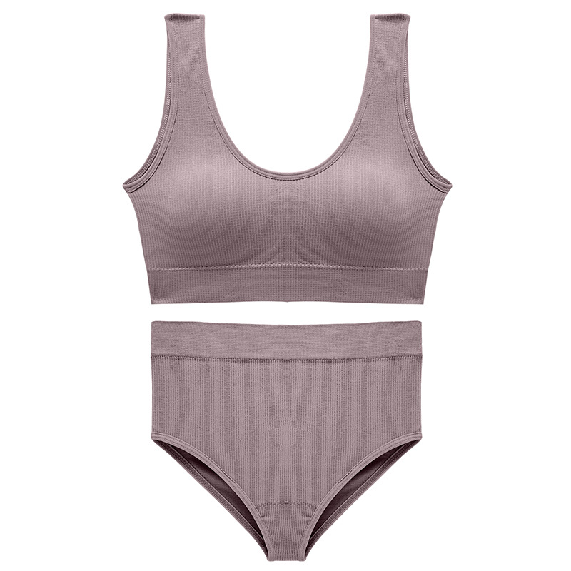Seamless Plus Size Bra Sets Breathable Full Brief Underwear Sets