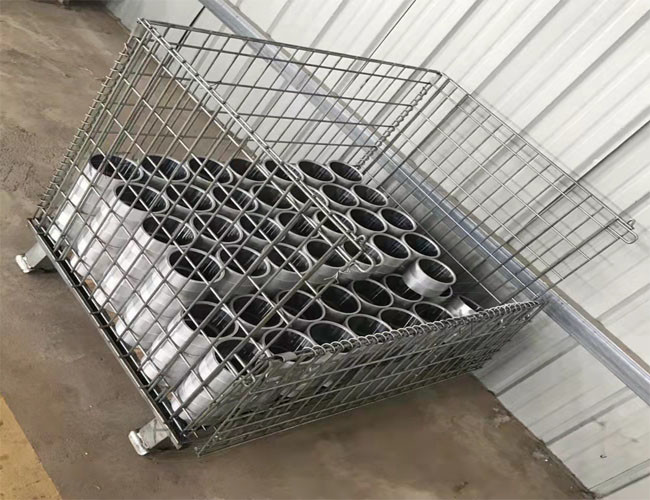 Folding Frame Storage Q235 Metal Pallet Cage For Security