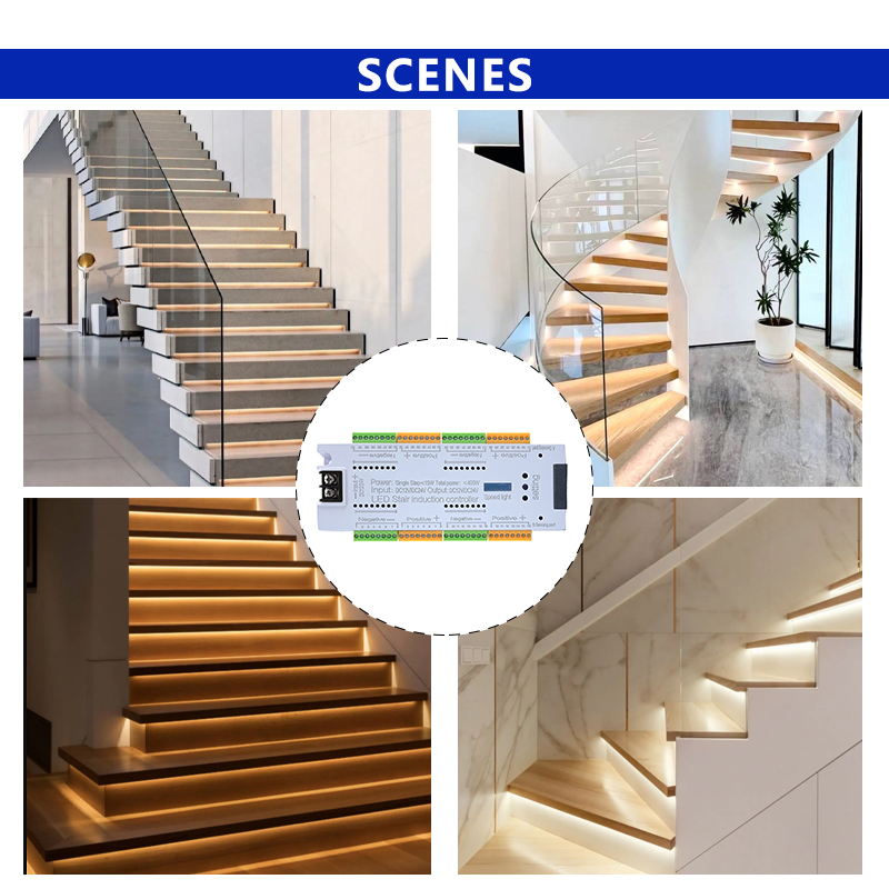 32 Channel Staircase LED Controller , PIR Motion Sensor Switch For Steps Strip Light