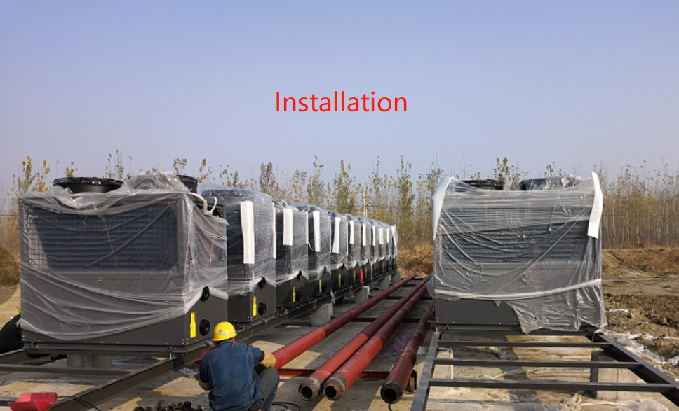 Resort Project Commercial Air Source Heat Pump , Central Heating And Cooling System