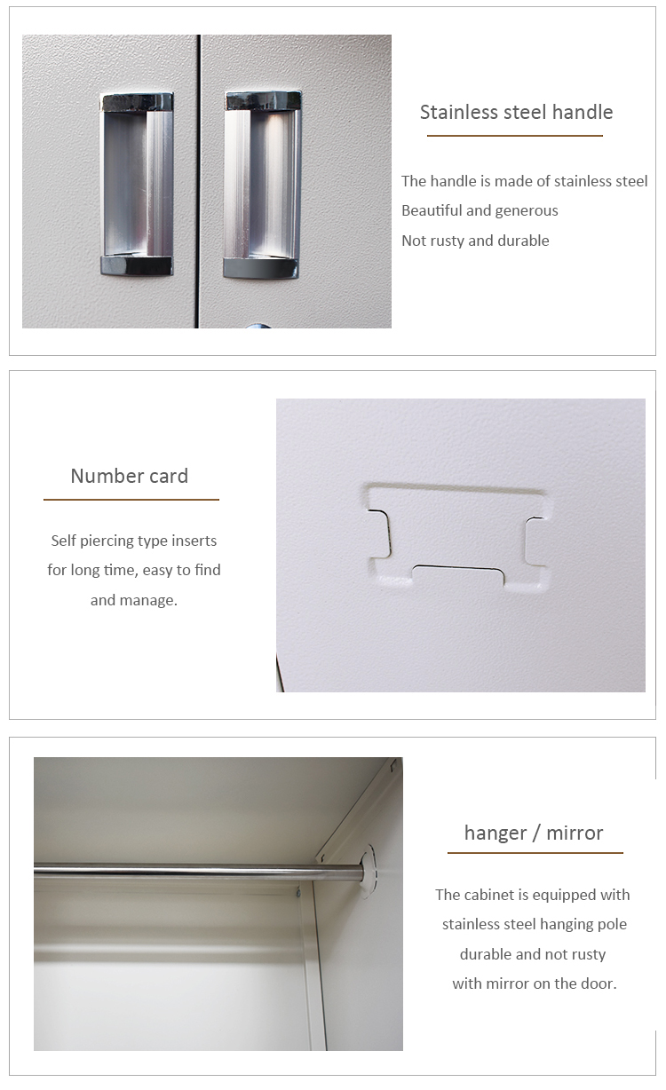 Double Doors 4 Shelves Metal Storage Cabinet For Clothes And Files