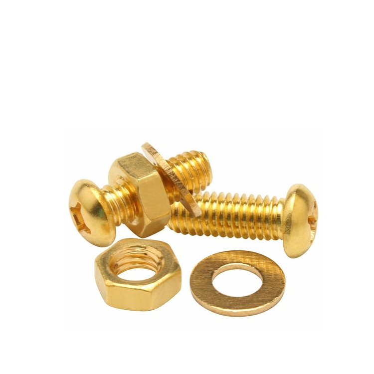 Industry DIN 7985 M3 M4 M5 M6 M8 Pure Copper Brass Cross Recessed Phillips Pan Head Screw