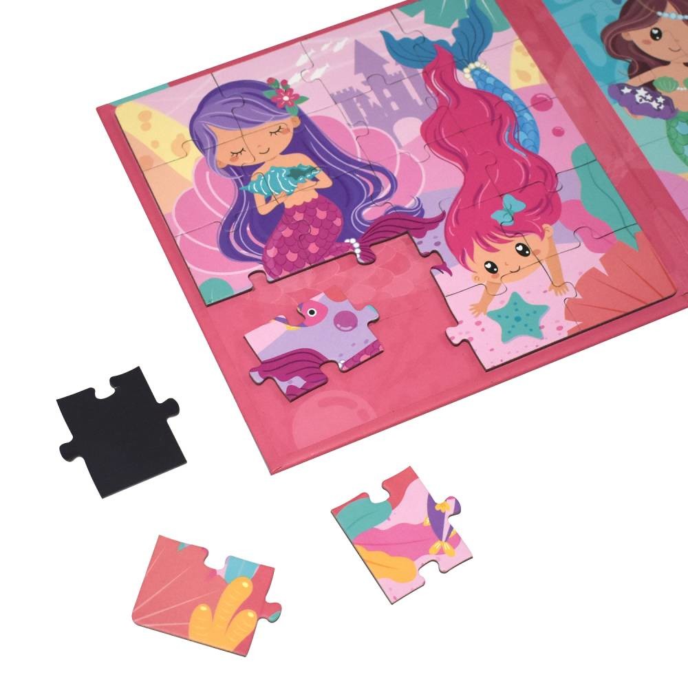 Children Preschool Books Foldable Puzzle Game Books With Magnetic Stickers