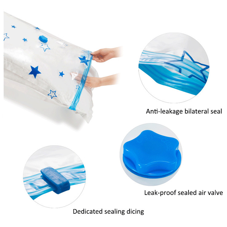 0.55LB PA PE Plastic Vacuum Seal Storage Bags For Clothes Self Adhesive