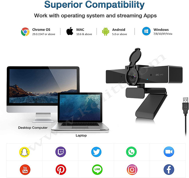 UHD 1080P 60FPS Meeting Room Video Conference Camera / 4K Web Camera For Live Streaming