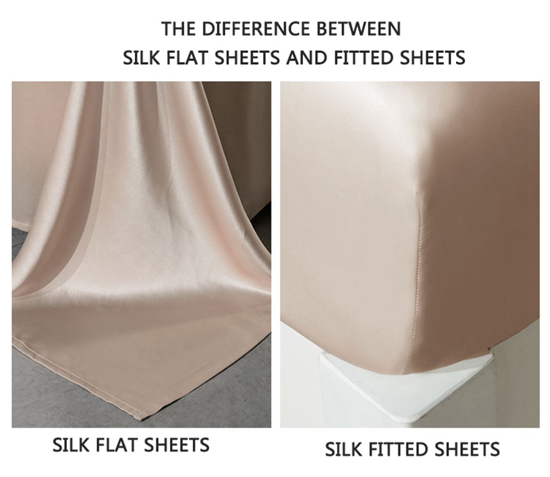 19mm Thread Count Fitted Sheet Set 100% Silk Oeko-TEX Certified Duvet Cover Included