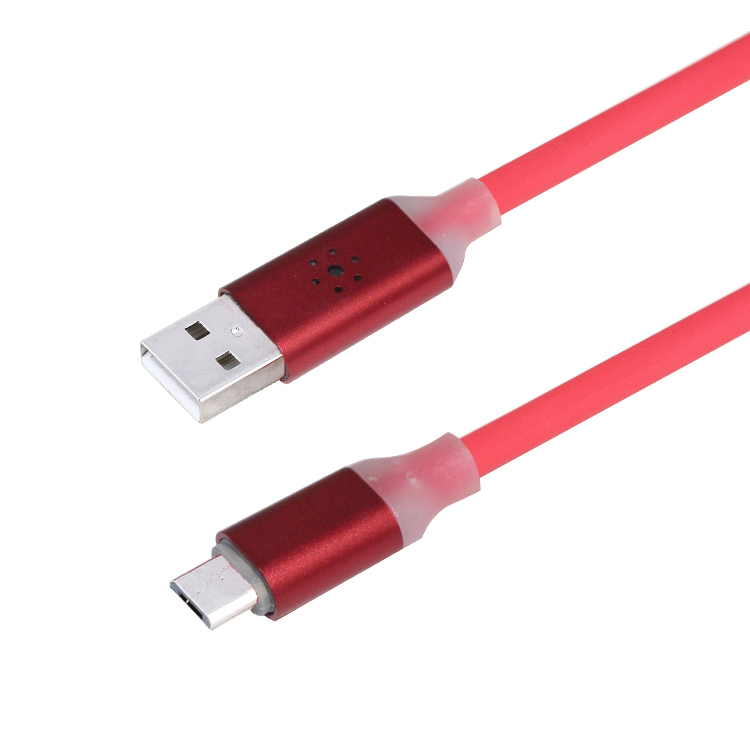 Voice Control Colorful LED Light Up Micro USB Data Cable For Phone Power Data Charger