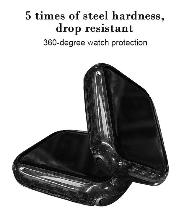 Antifingerprint Glossy Carbon Fiber Apple Watch Case