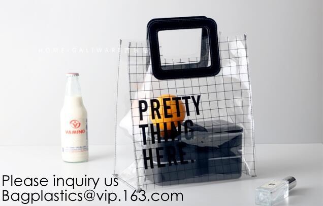 Clear Zipper Pouch with Strap Makeup Bag PVC Cosmetic Pouch,Printing Clear k Cosmetic PVC Pouch, bagease, bagplast