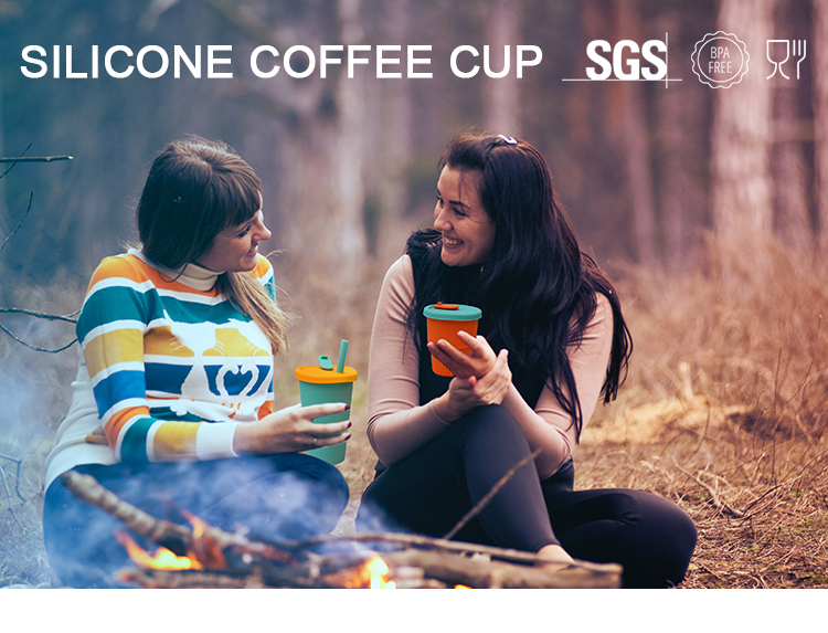 Hot Proof Portable Silicone Kids Cup For Tea Milk Juice 300ml 350ml