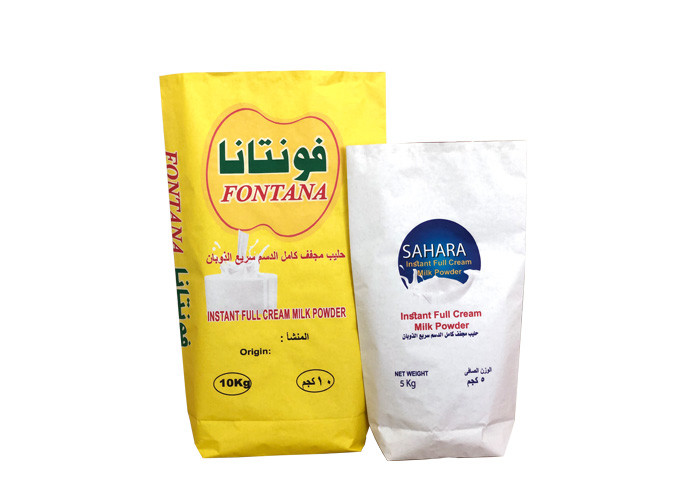 Milk Powder Packaging 20kg 25kg Multi Wall Paper Sacks 3 Layers Pe Lined