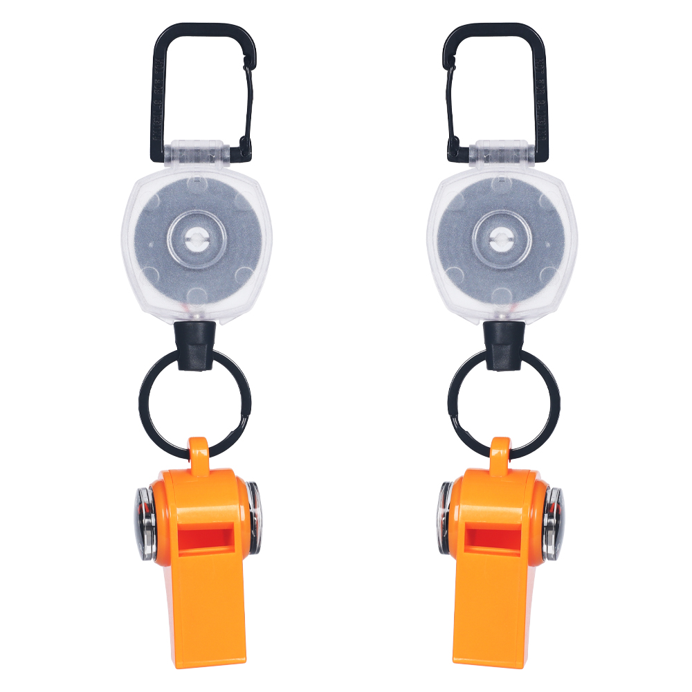Deyi Badge Reel Sturdy And Durable Key Chain Steels Retractable Cord Key Ring Orange