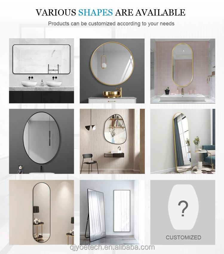 Aluminium Color Frame Modern Full Length Rectangle Standing Metal Framed Floor Mirror