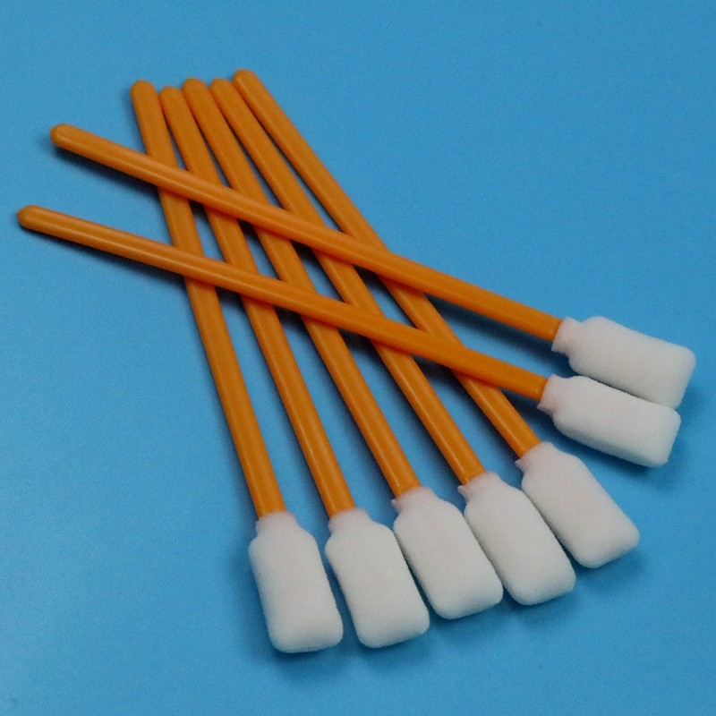 5" Lint Free Rectangular Foam Swab Orange Stick Inkjet Printer Cleaning Foam Swab For Cleanroom