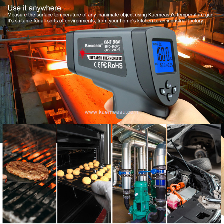 Kaemeasu 1300℃ Industry High Temperature Infrared Thermometer Gun 170g