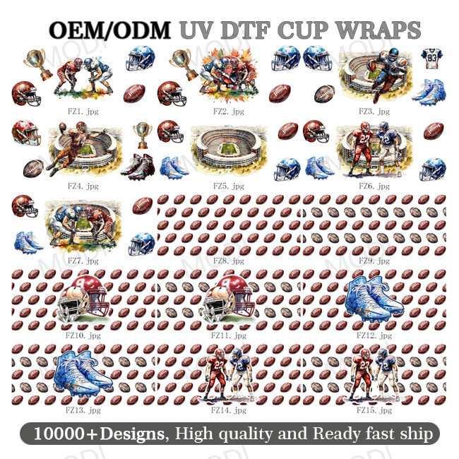 Hello Kitty Custom Logo UV DTF Transfer Cup Wrap Stickers For Glass Tumblers And Rugby Sports Balls