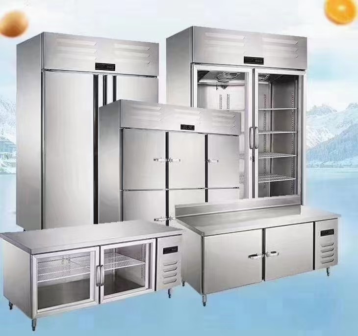 Power Saving Commercial Restaurant Freezer Energy Efficient 2 Door Worktop Freezer