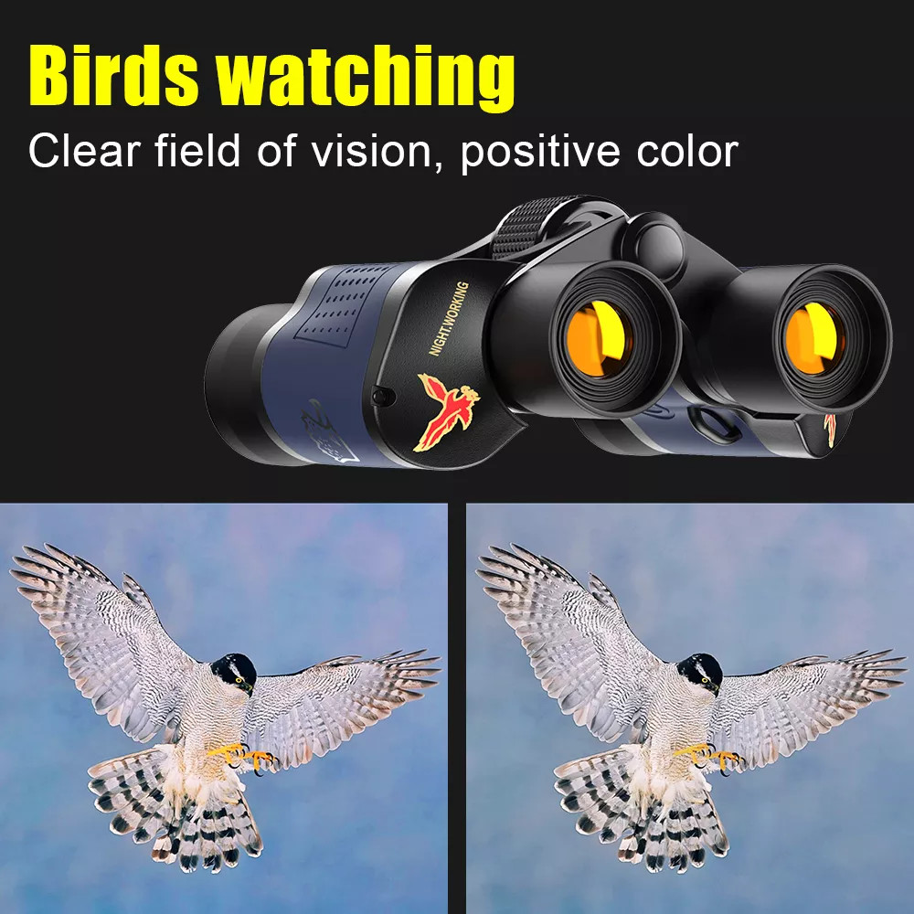 60x60 Night Vision Binoculars 10000M BAK4 Prism FMC Lens Outdoor Hunting