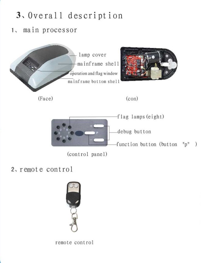 800N Force Overhead Garage Door Motor Rolling Code 35m Remote Distance