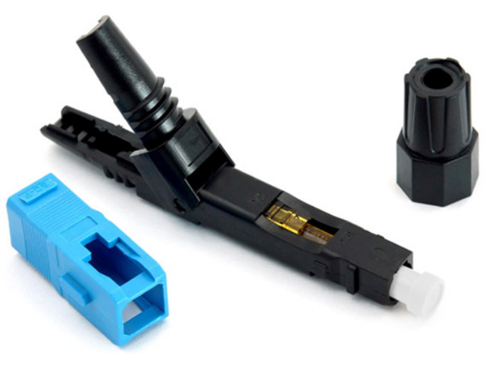 Plastic SC UPC Passive Electronic Components FTTH Fiber Optic Adaptor Fast Connector