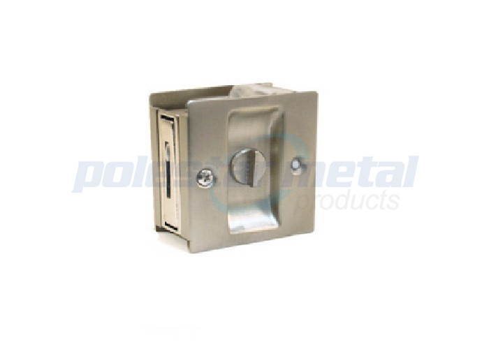 Modern Decorative Door Hardware Brushed Nickel Sliding Door Pull With Lock 82mm