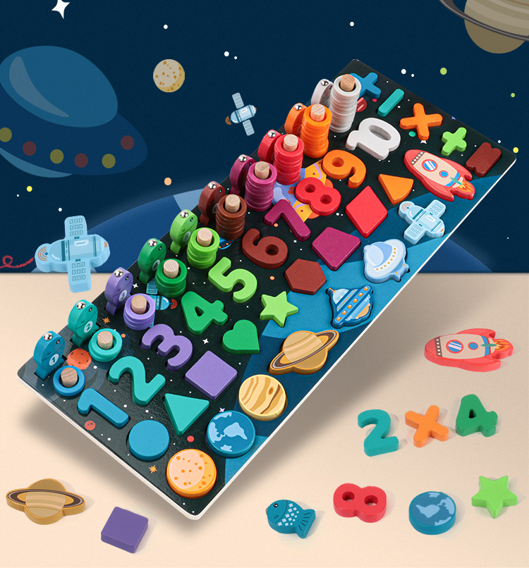 Creative Baby Developmental Toys Universe Six In One Logarithmic Board