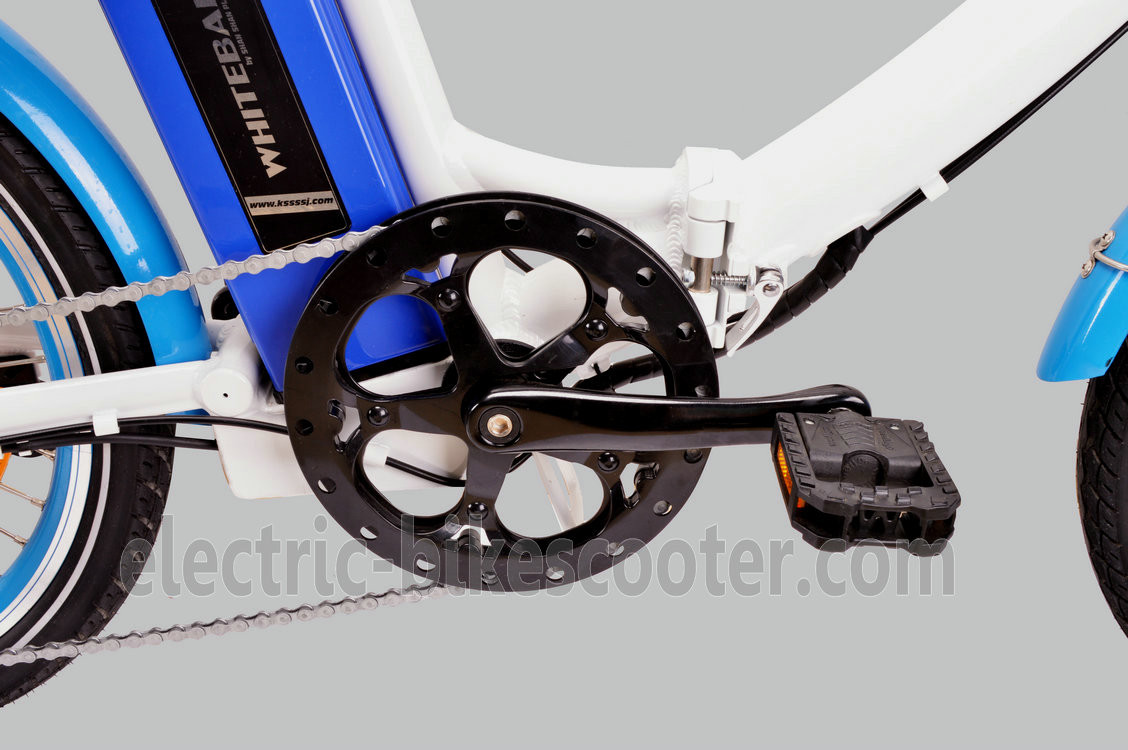 Blue Mens Women'S Electric Folding Bike , Citizen Folding Electric Bike 20" Wheels