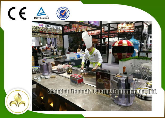 Electric / Gas Heating Teppanyaki Grill Table for Restaurant Hotel