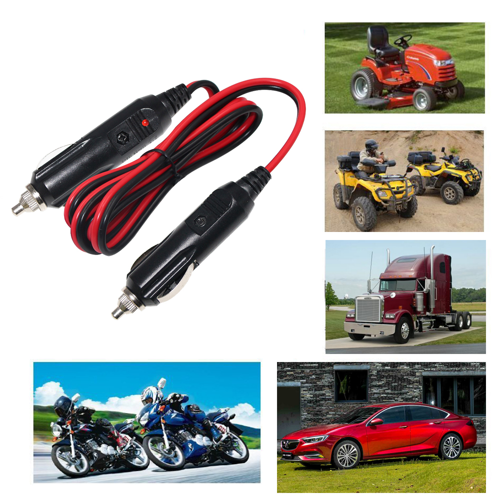 Car Cigarette Lighter Male To Male 10A Fuse Solar Power Cable 12-24volt